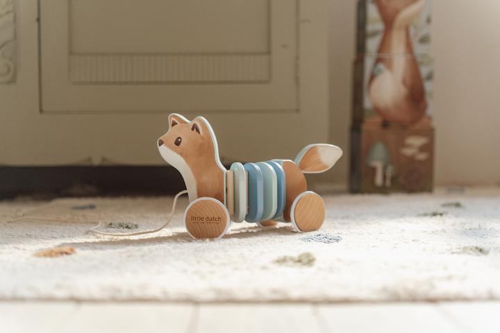 Actual product image Little Dutch Forest Friends fox pull-along toy