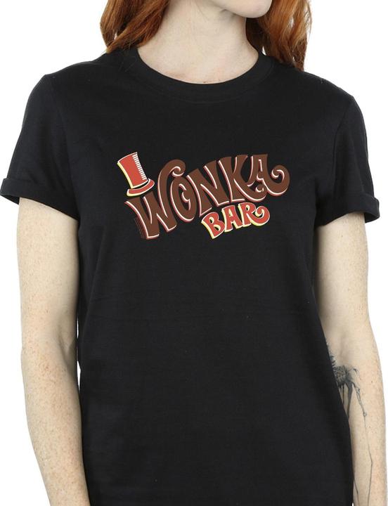 Actual product image Willy Wonka & the Chocolate Factory Womens/Ladies Bar Logo Cotton Boyfriend T-Shirt (M)