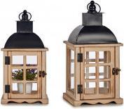 Actual product image Giftdecor rectangular natural wood lantern medium tall (1 x)