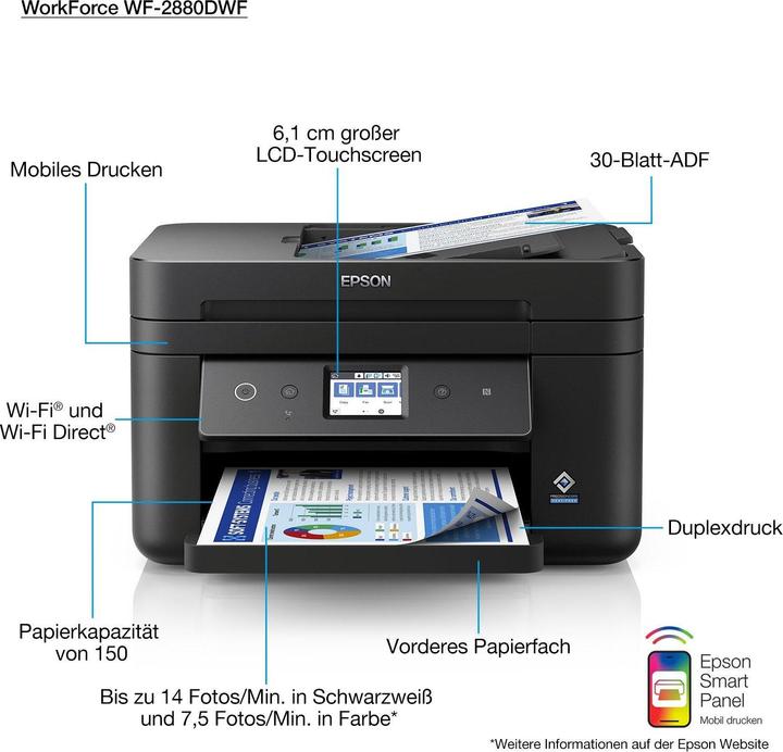 Immagine prodotto Epson WorkForce WF-2880DWF (Inchiostro, Colore)