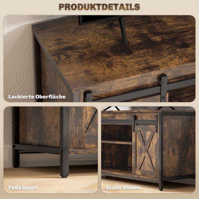 Produktbild Swisshandel24 TV-Schrank, Fernsehtisch für Fernseher bis zu 60 Zoll, Lowboard, Fernsehschrank (120 x 40 x 54 cm)