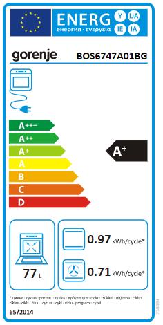 Label énergétique Gorenje BOS6747A01BG