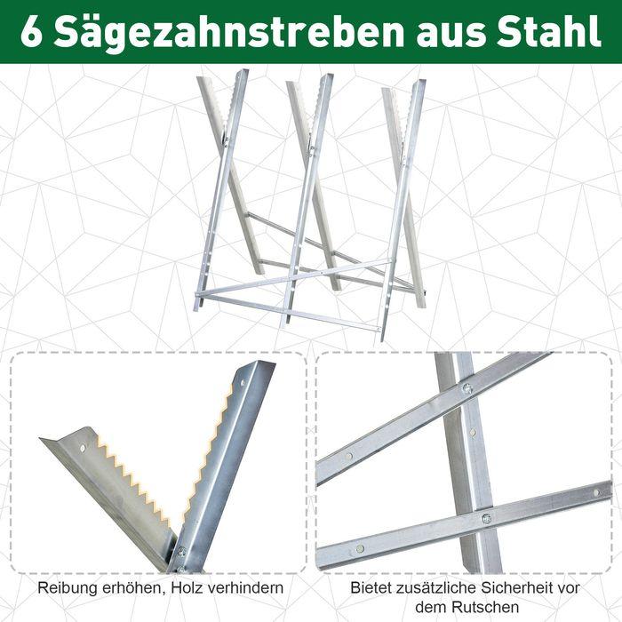 Immagine prodotto Swisshandel24 Cavalletto pieghevole per motosega Telaio per legna da ardere Metallo argento 83 x 83 x 79 cm (83 cm, 83 cm)