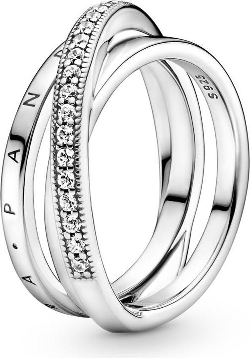 Immagine prodotto Pandora Anello a fascia tripla Logo Crossover Pavé (50, 925 Argento)