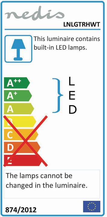 Energielabel Nedis Oriëntatie LED Licht en Zaklamp - Wit