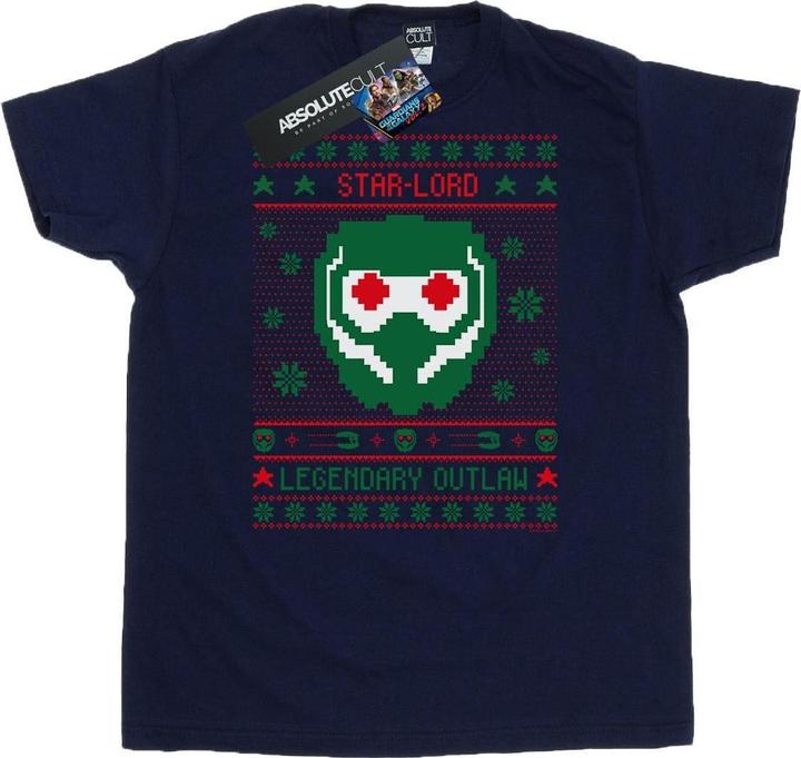 Actual product image Mens Guardians Of The Galaxy Vol. 2 Star Lord Fair Isle T-Shirt (XL)