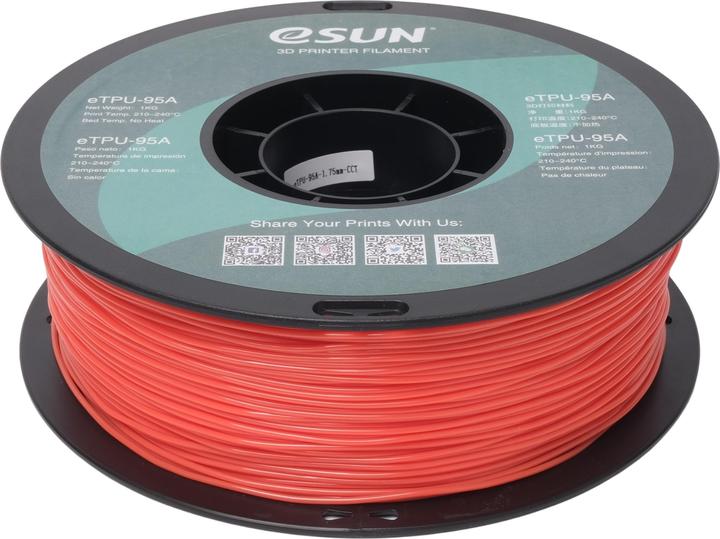Actual product image eSUN TPU-95A Color Change by Temp Elastic Filament 1.75mm 1Kg (TPU, 1.75 mm, 1000 g)