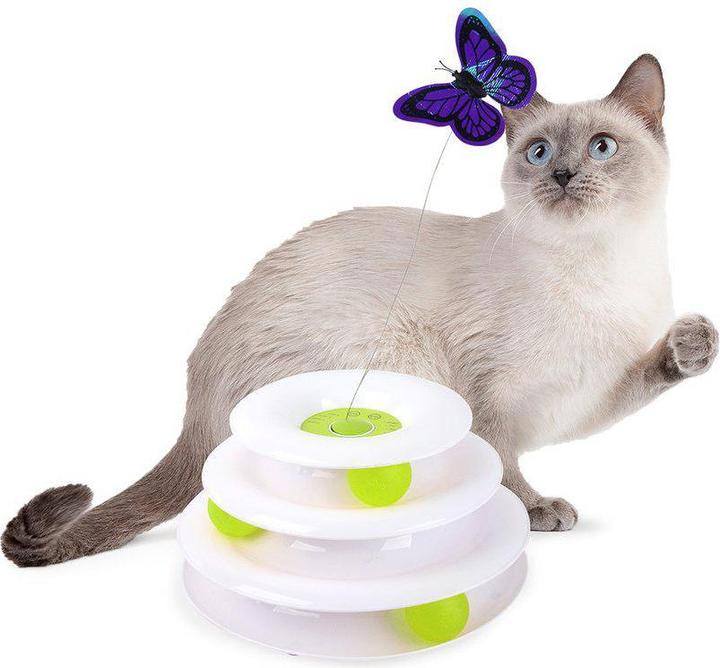 Image du produit All for Paws Cat Toy Tour Interactive De Papillon 25X25X14Cm - (787.7560) (Jouets avec herbe à chat)