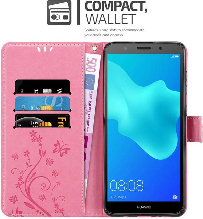 Image du produit Cadorabo Couverture du livre de fleurs (Huawei Y5 Prime 2018, Huawei Y5 (2018))