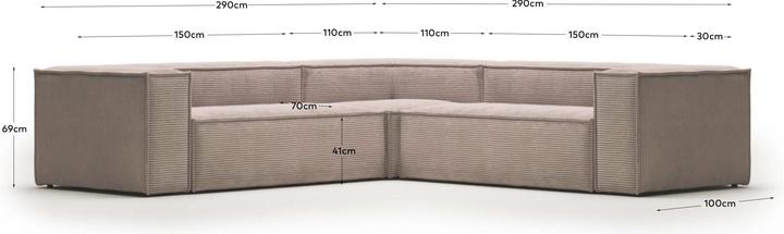 Image du produit Kave Home Blok (4 places, Canapé d'angle)