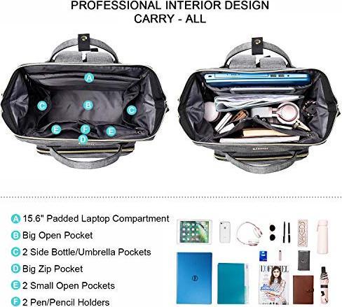 Image du produit Only-Bags.Store Laptop Backpack 17 Inch, Waterproof Backpacks Students with Handle USB Charging Port, Large