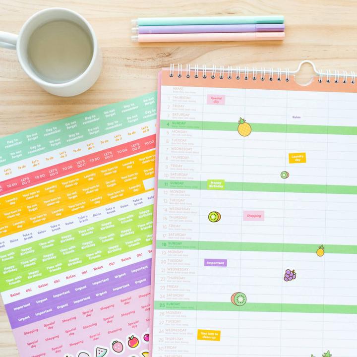 Actual product image Pusheen - Wall calendar/planner 2024/2025 (30 x 34 cm, Italian, French, English, Spanish)