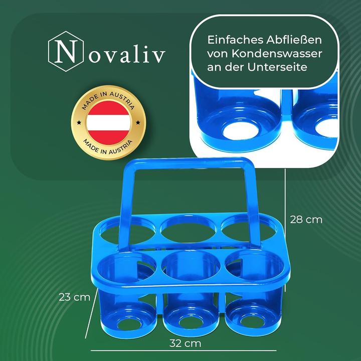 Produktbild Novaliv 4X Flaschenträger für 24 Flaschen - Stabiler Halt - Getränkekorb Kunststoff, Stapelbar, 32x2