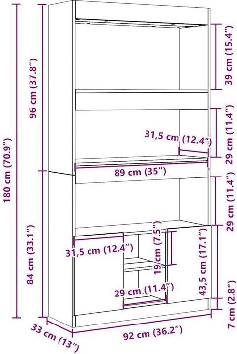 Immagine prodotto VidaXL Louiza (92 x 33 x 180 cm)
