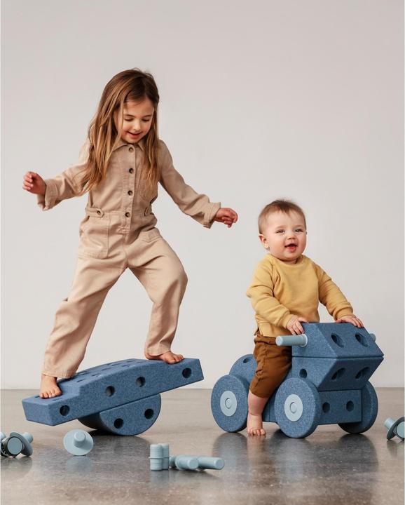Image du produit Modu Dreamer Kit - Zachte blokken- 33 onderdelen - Open Ended speelgoed- Speelgoed 1 -2-3 jaar - Deep Blu