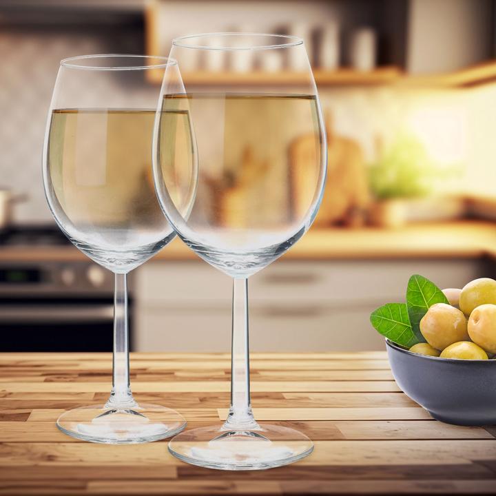 Immagine prodotto Casativo Set di 12 bicchieri da vino in vetro, design classico (12 Occhiali, Bicchieri da vino bianco, Bicchieri da vino rosso)