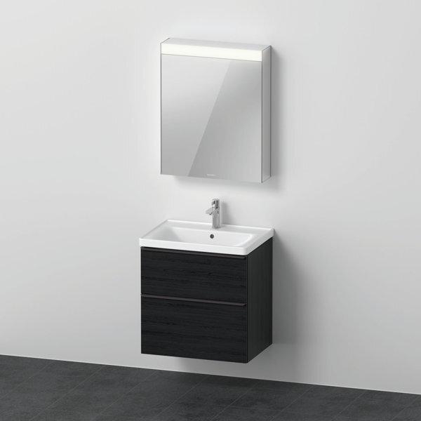 Duravit D-Neo Möbel-Set, Möbelwaschtisch mit Waschtischunterschrank wandhängend und LED Spiegelschrank (A
