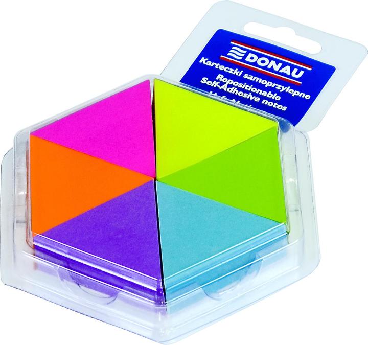Produktbild Donau Klebeblock, dreieckiges Notizbuch, 43x50mm, 6x150 Karten, Neon (5901498044239)