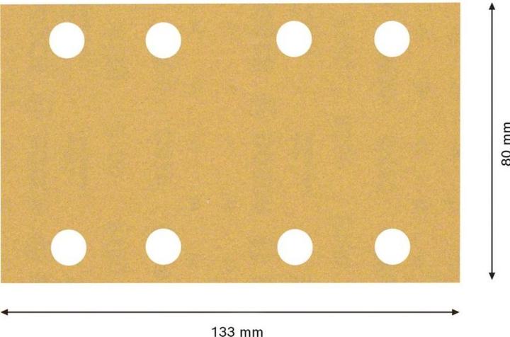 Image du produit Bosch Professional Zubehör EXPERT C470 Papier abrasif à 8 trous pour ponceuses vibrantes, 80 x 133 mm, G 180, 10 pcs. (180)