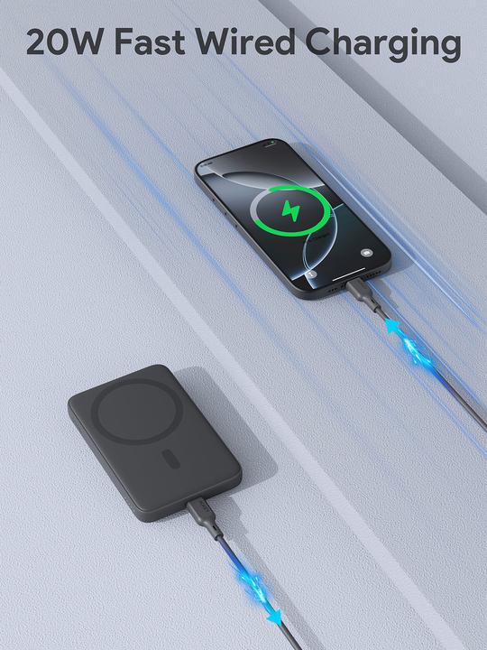 Actual product image Aukey MAG FUSION 5000mAh - Wireless Powerbank (5000 mAh, 20 W)