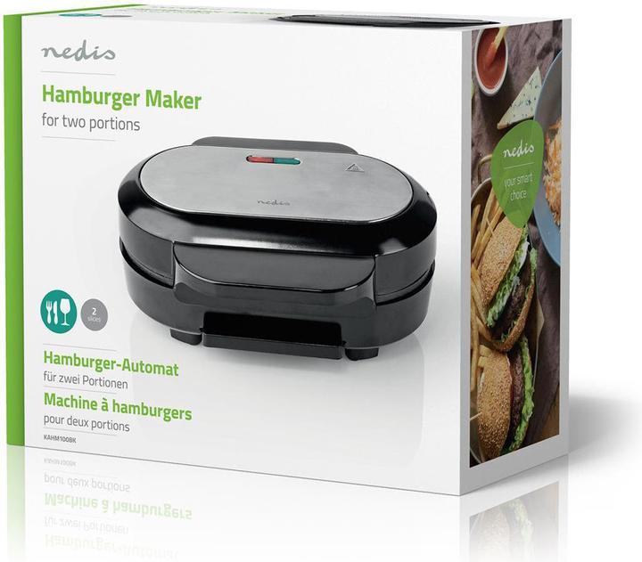 Produktbild Nedis Hamburger Macher | 1000 W | 10.5 cm | Automatischer Temperaturkontrolle | Kunststoff / Metall