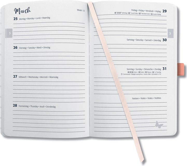 Produktbild Jolie Agenda Monstera 2025 J5352 1W/2S rosé/schwarz ML A6 (A6, Deutsch)