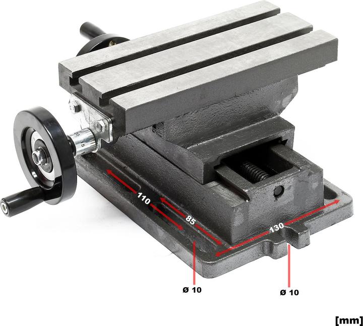 Image du produit Wiltec Étau à croix 2 Axes Table de fraisage Surface de perçage 220x100mm Établi Guidage queue d'arond (220 mm)