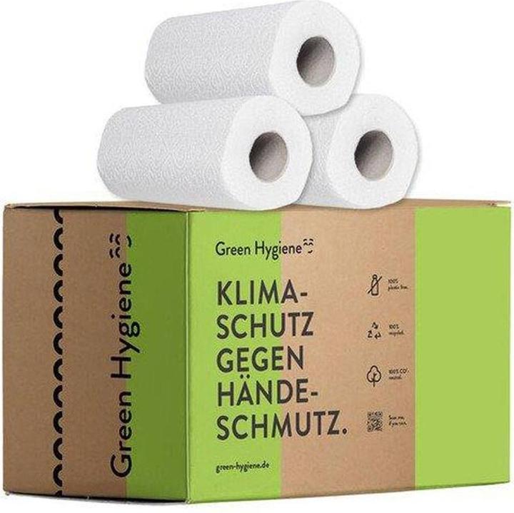 Produktbild Green Hygiene Küchenrollen KARLA 3-lagig hochweiss 36 Rollen 18 Pakete mit 2 Rollen a 100 Blatt (36 x)