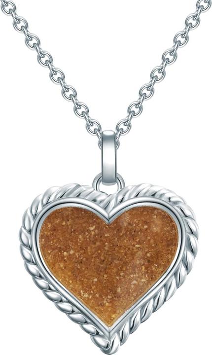 Produktbild Strandglück Damen Herz Sterling Silber Sand silber 45,5 cm Basiskette + 5,0 cm Verlängerung - 31398 (Sterling Silber, 45.5 - 50.5 cm)