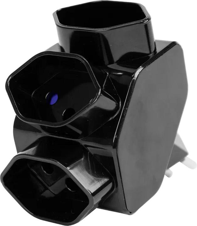 Steffen Abzweigstecker 3xT13 KS schwarz (Typ 13, 3 x)