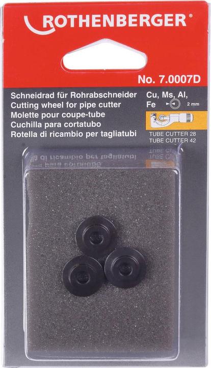 Rothenberger Roue de coupe de rechange Roue de coupe Ø 3 - 42 mm Profondeur de coupe 2,5 mm (Roue de coupe)