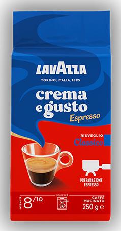 Lavazza – Crema e Gusto Classico – für Espressomaschine – Gemahlen (Dunkle Röstung, 250 g)