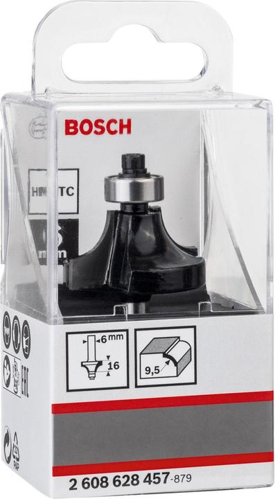 Actual product image Bosch Professional Zubehör Rounding cutter, 6 mm, R1 9.5 mm, D 31.8 mm, L 16.2 mm, G 57 mm