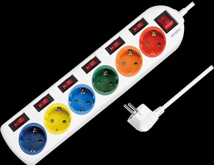 Actual product image LogiLink 6x CEE 7/3 (6 x, CEE 7/3, 1.50 m)