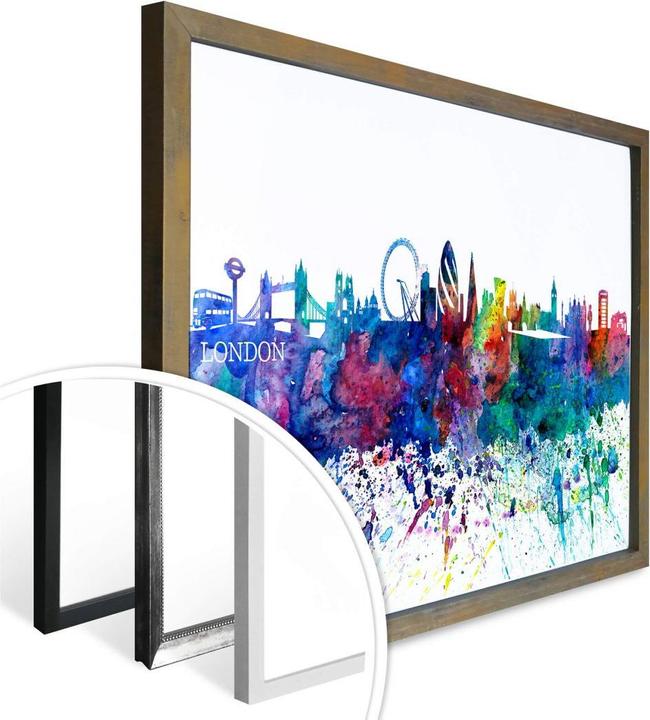 Actual product image Trenddeko London watercolor skyline (100 x 80 cm)