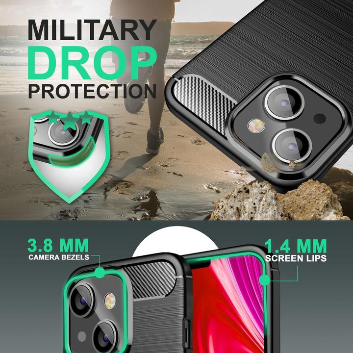 Actual product image Nalia Carbon look silicone cover (Apple iPhone 14)