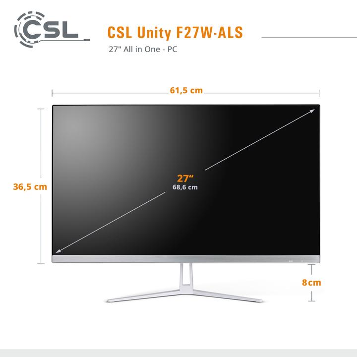 Actual product image CSL All-in-One-PC Unity F27W-ALS 512 GB 8 GB RAM Win 11 Pro (Intel N200, 8 GB, 512 GB, Intel UHD Graphics)