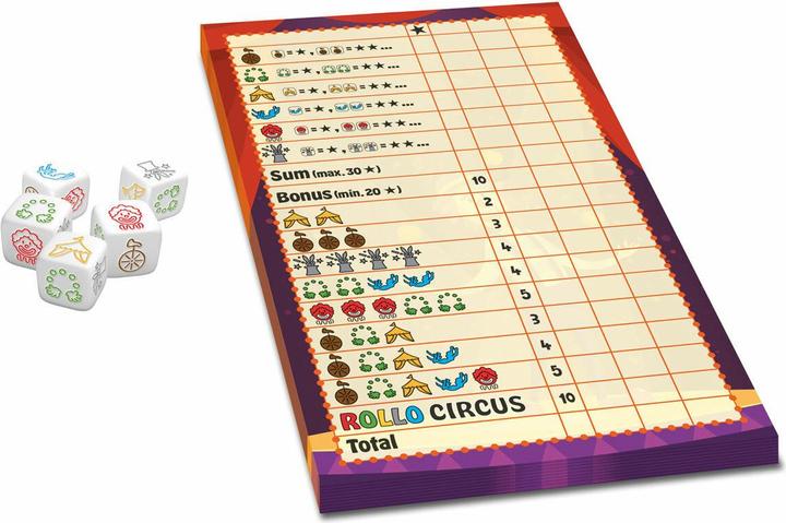 Actual product image Asmodée Rollo Yatzee - Circus Dice Game