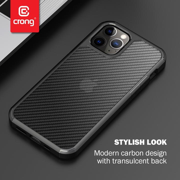 Actual product image Crong Hybrid Carbon - iPhone 12 Mini Case black (Apple iPhone 12 mini)