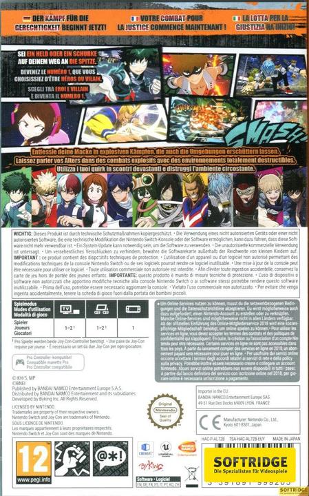 Image du produit Bandai Namco La justice de My Hero One (Switch)