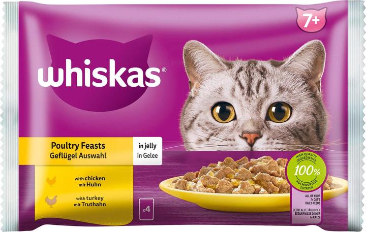 Actual product image Whiskas Fresh Pouch 85g Poultry Selection in Jelly 7+ 4-Pack (Senior, 4 pcs., 340 g)