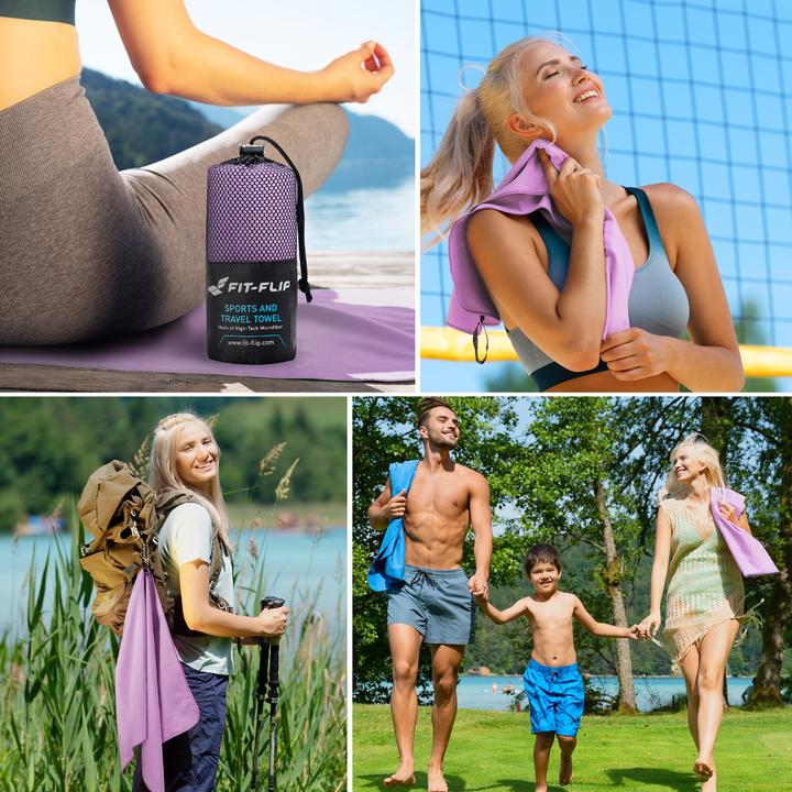 Image du produit Fit-Flip Mikrofaser Handtuch schnelltrocknend mit Tasche 80x160cm (80 x 160 cm)