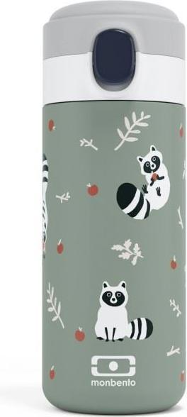 Actual product image Monbento Kids Insulated Bottle MB Pop Raccoon - 12 Oz - Leakproof - Hot/Cold Up to 12 Hours - Smal (0.36 l)