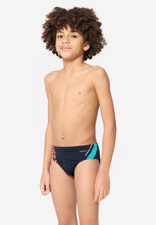 Produktbild Nabaiji Badehose Slip Jungen - 900 Yoke blau/orange (6, 7, 8)