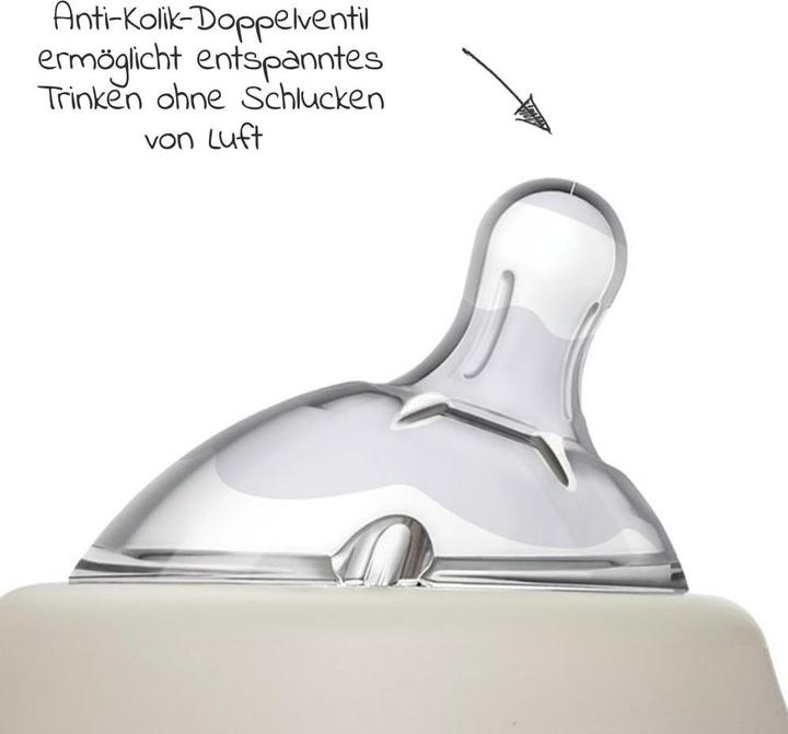 Actual product image Chicco Baby Bottle NATURAL FEELING Glass Teat Silicone Slow Flow UNI 0m+ (250 ml)