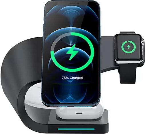 Immagine prodotto PhoneLook Stazione di ricarica 15W senza fili 4 in 1 magnetica per iPhone Apple Watch, AirPods (15 W)