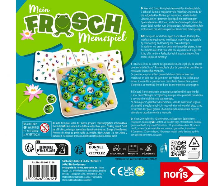 Immagine prodotto Noris Gioco Memo La Mia Rana (Italiano, Francese, Tedesco, Inglese)