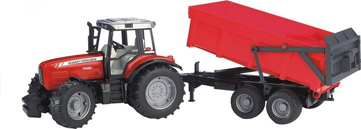 Actual product image Bruder Massey Ferguson 7480 with tub dump trailer