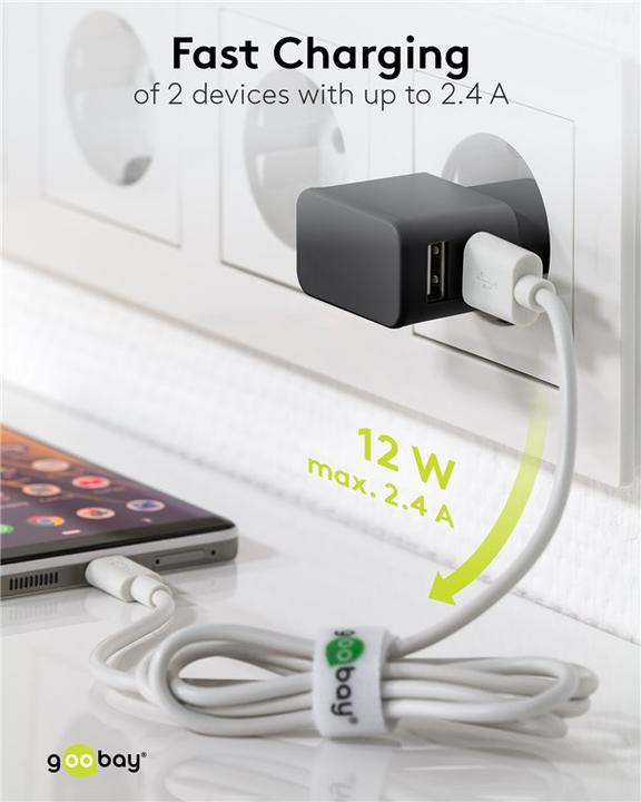 Image du produit Goobay Double chargeur USB A (12 W)
