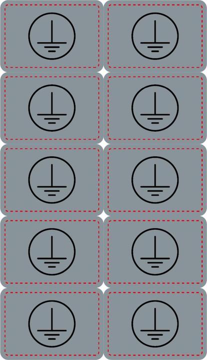 Image du produit Elbro Autocollant d'avertissement Mise à la terre 30×20mm auto-adhésif arg 10 pièces